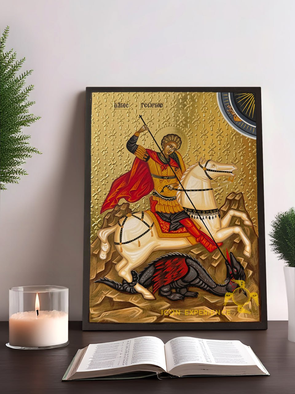 Hand-Painted Icon of Saint George the Great Martyr 22x30cm (9x12")