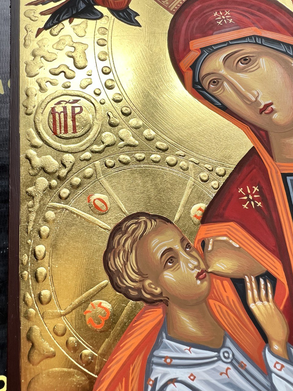 Virgin Mary Galaktotrophousa, Nursing Madonna, Handpainted icon