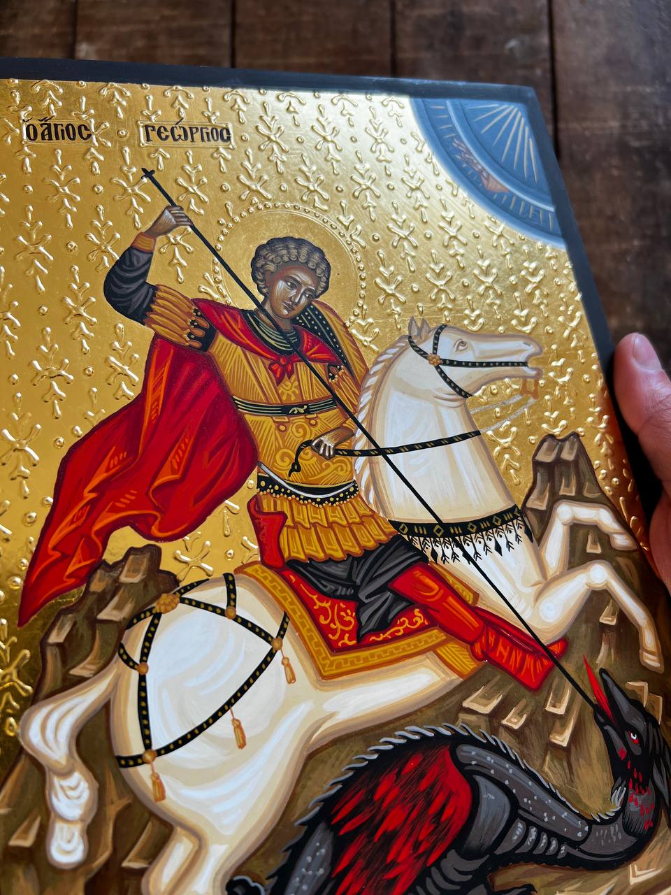 Hand-Painted Icon of Saint George the Great Martyr 22x30cm (9x12")