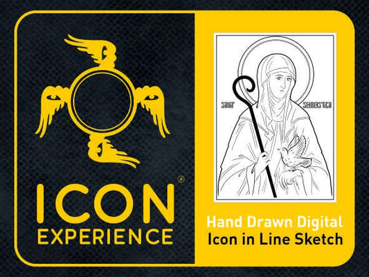 Boceto digital de Santa Escolástica de Nursia