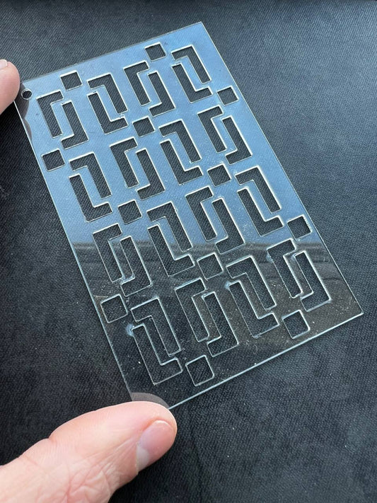 Set of plastic cross stencils (6 pieces)