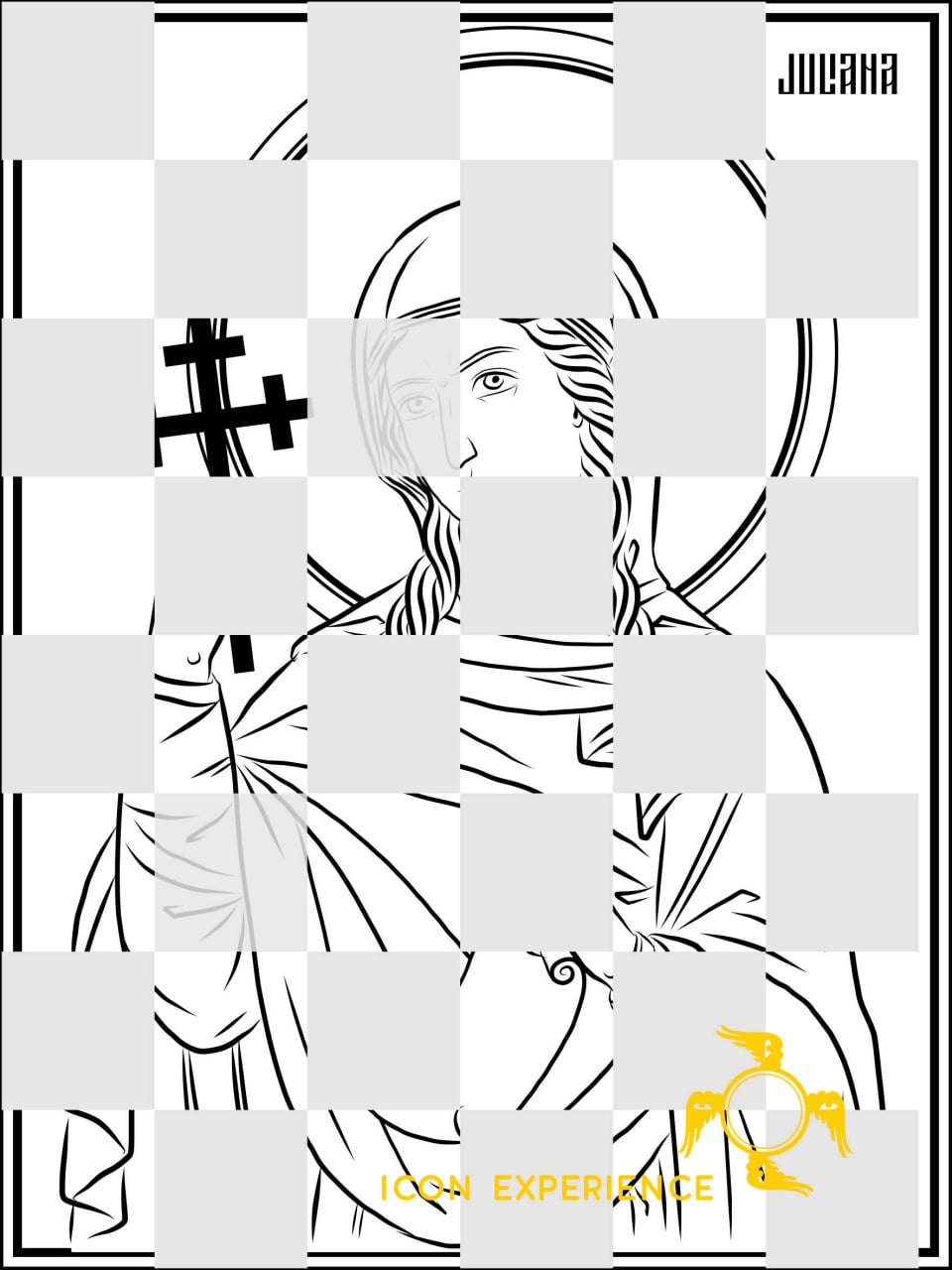 Boceto de arte lineal digital de Santa Juliana