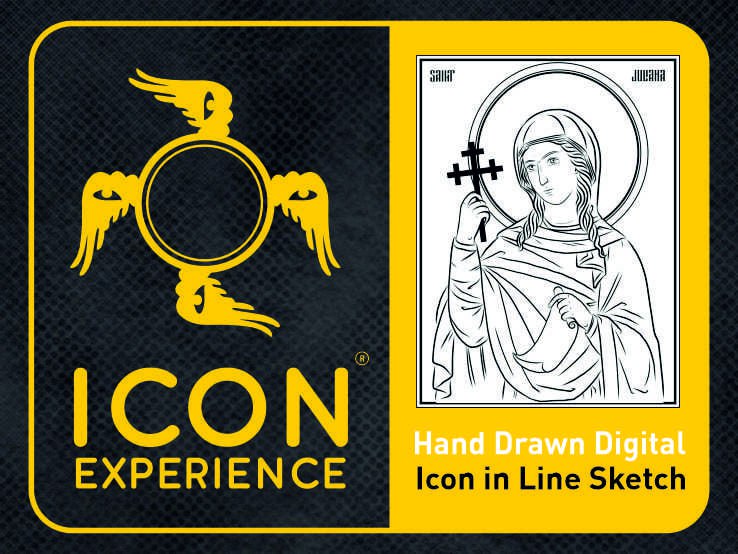 Boceto de arte lineal digital de Santa Juliana