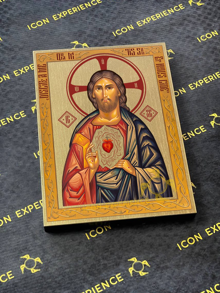 The Sacred Heart of Jesus Christ Byzantine Iconography Christian Art Gift