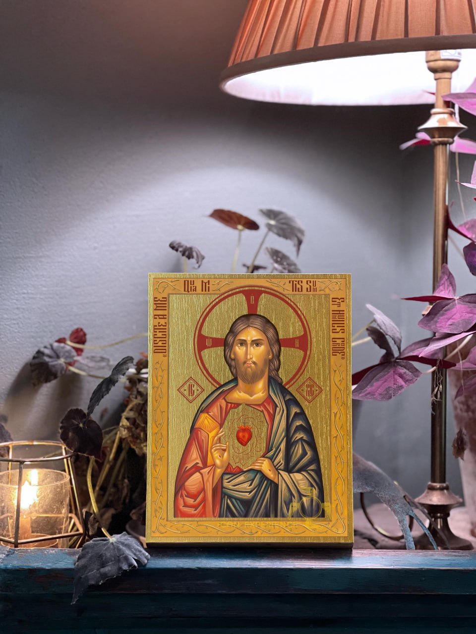 The Sacred Heart of Jesus Christ Byzantine Iconography Christian Art Gift
