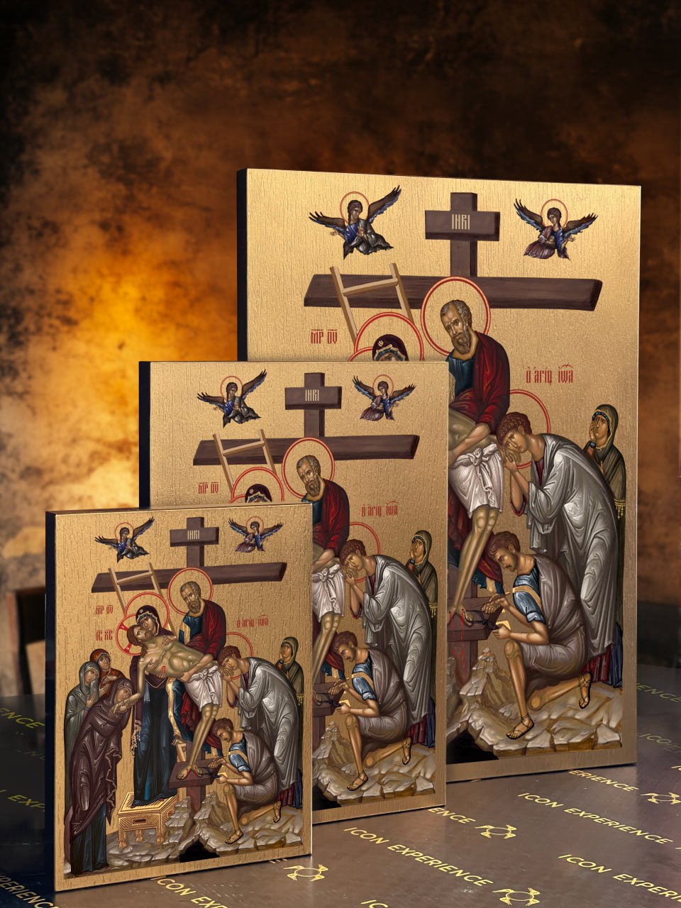Jesus Is Taken Down From the Cross Byzantine Iconography Christian Art Gift