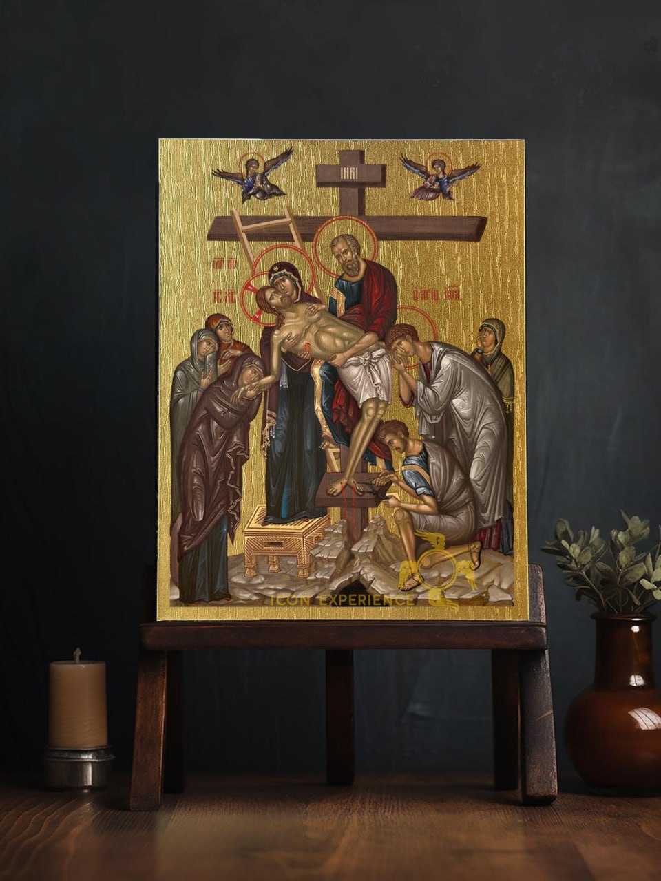 Jesus Is Taken Down From the Cross Byzantine Iconography Christian Art Gift