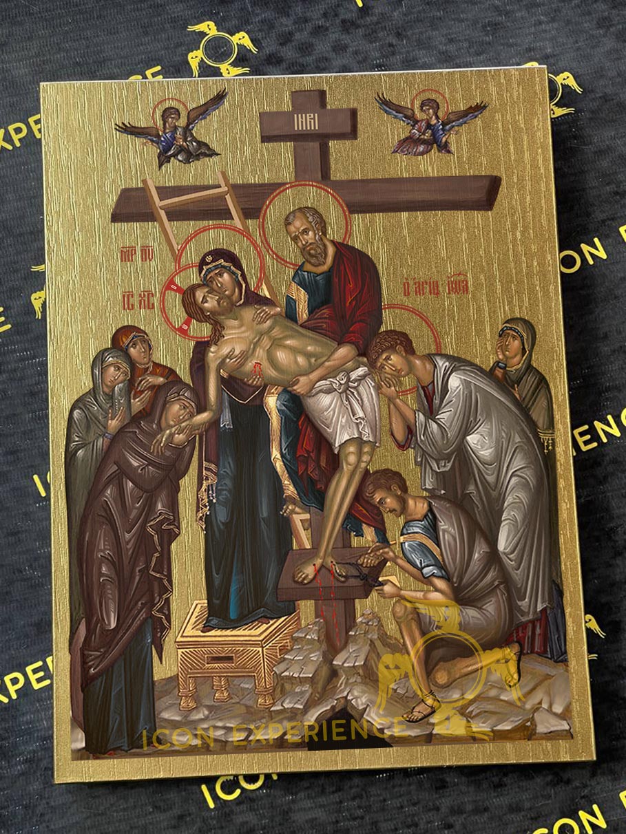 Jesus Is Taken Down From the Cross Byzantine Iconography Christian Art Gift