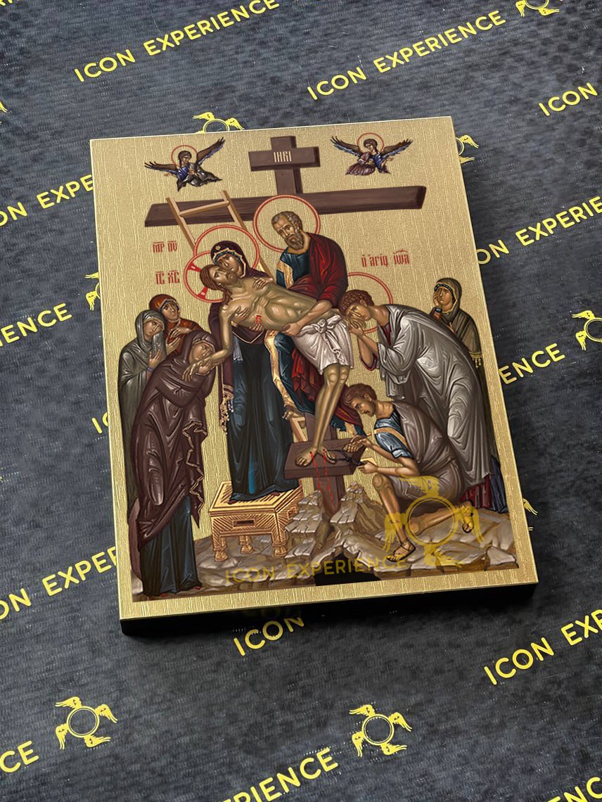 Jesus Is Taken Down From the Cross Byzantine Iconography Christian Art Gift