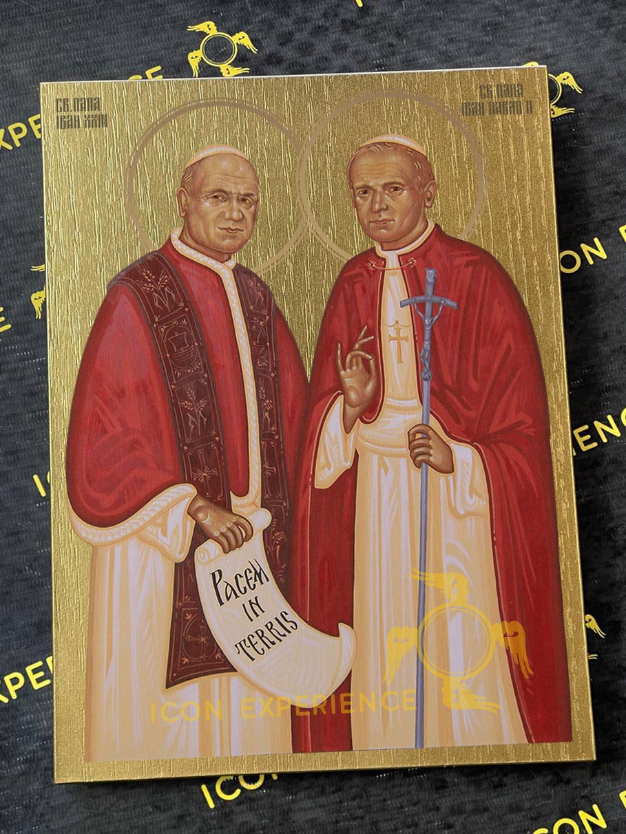 Saint Pope John XXIII and Saint Pope John Paul II Byzantine Iconography Christian Art Gift