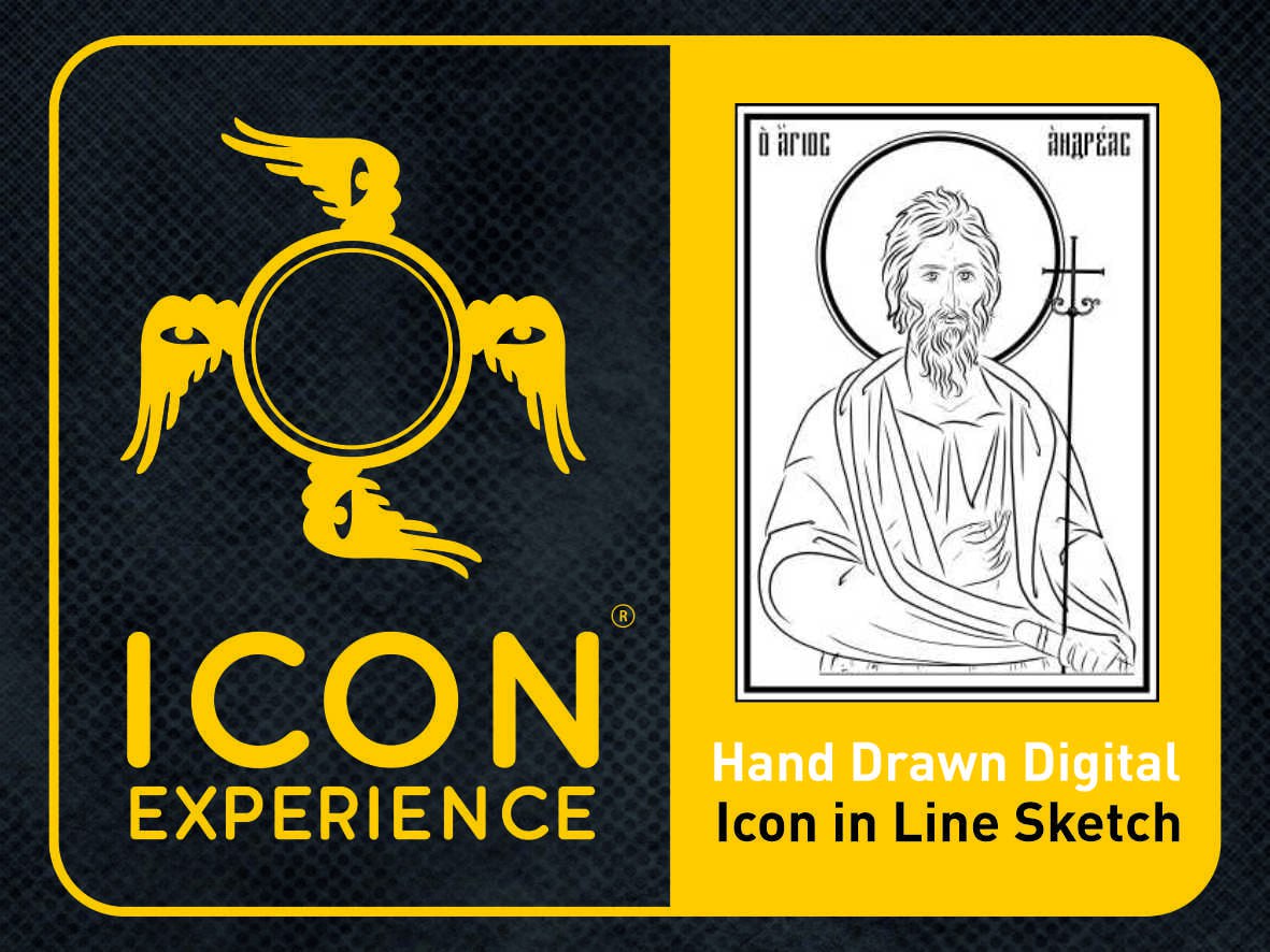 Boceto de arte lineal digital de San Andrés Apsotle