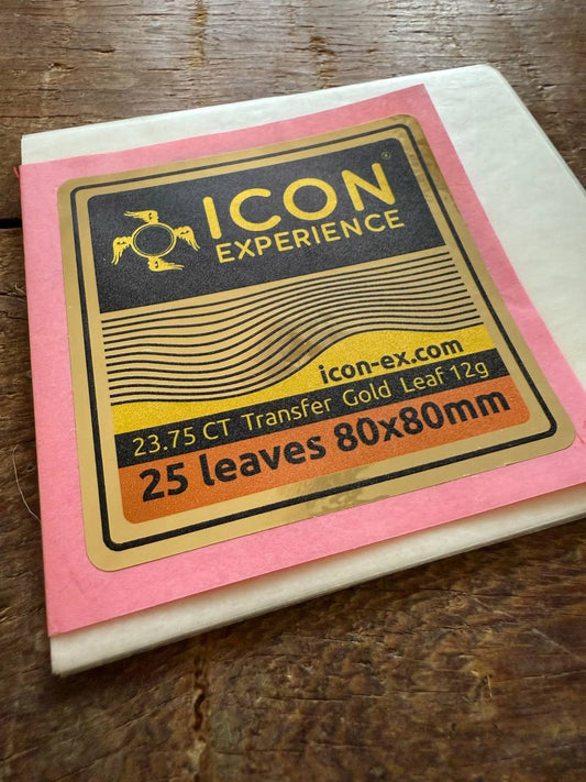 Gold Leaf Transfer Sheets - 23.75 Carat - 8x8cm - 25 sheets