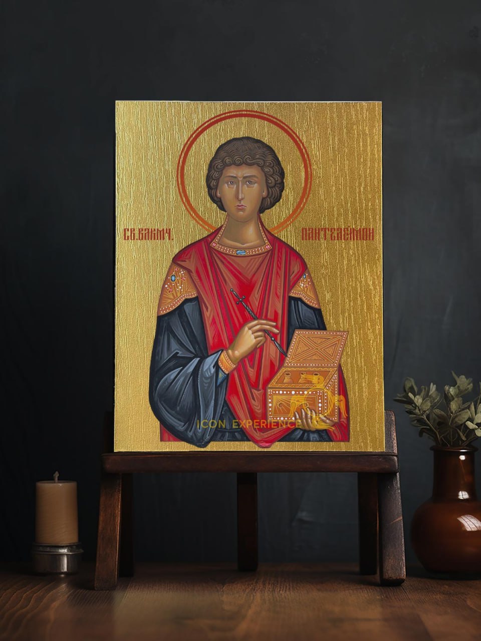 Saint Panteleimon The Great Martyr Byzantine Iconography Christian Art Gift