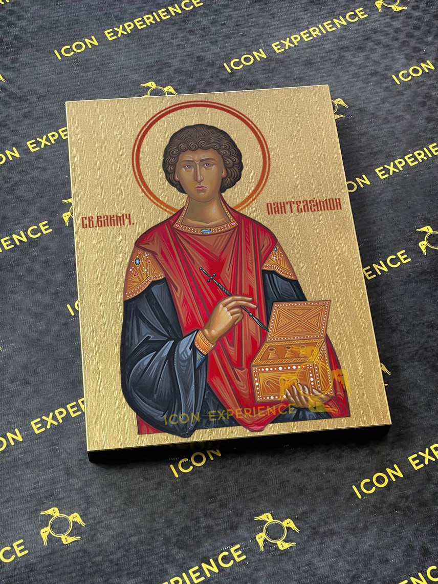 Saint Panteleimon The Great Martyr Byzantine Iconography Christian Art Gift