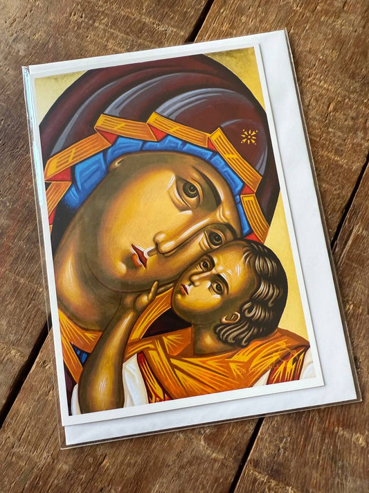 Theotokos Eleousa, Christian Greeting Cards with Envelope No SIgnature