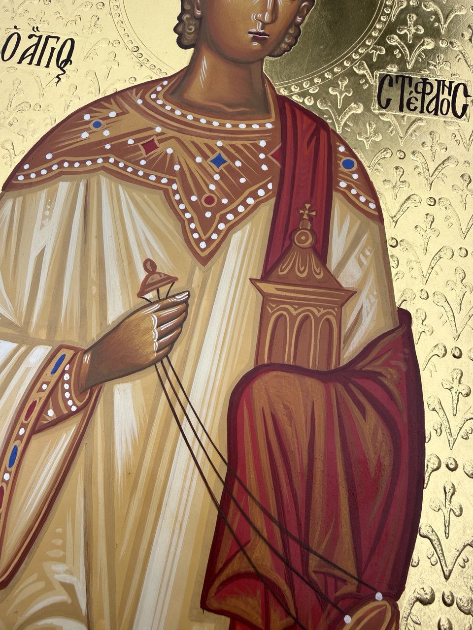 San Esteban, el primer mártir, icono pintado a mano