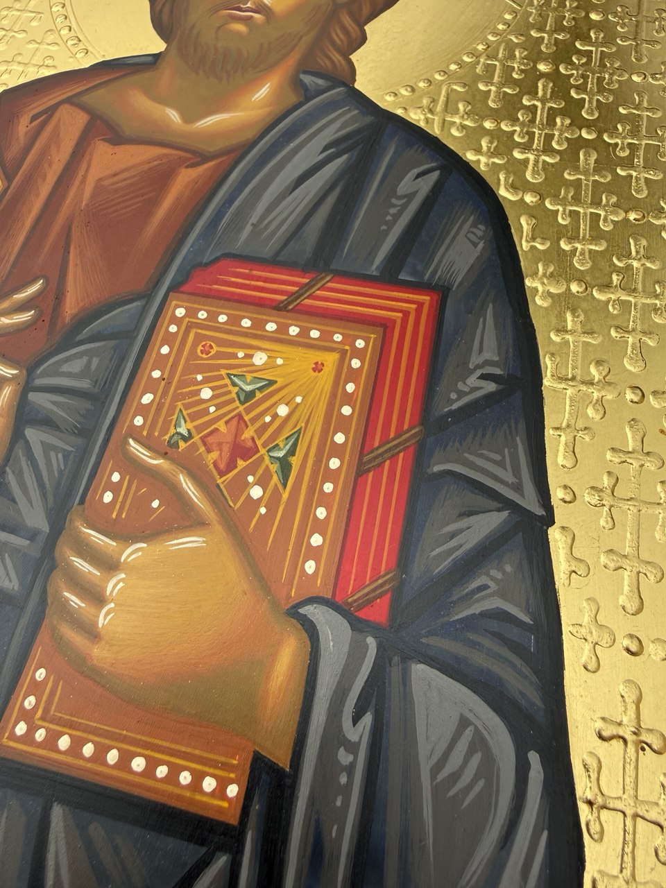 Hand-Painted Icon of Jesus Christ Pantocrator 22x30cm (9x12")