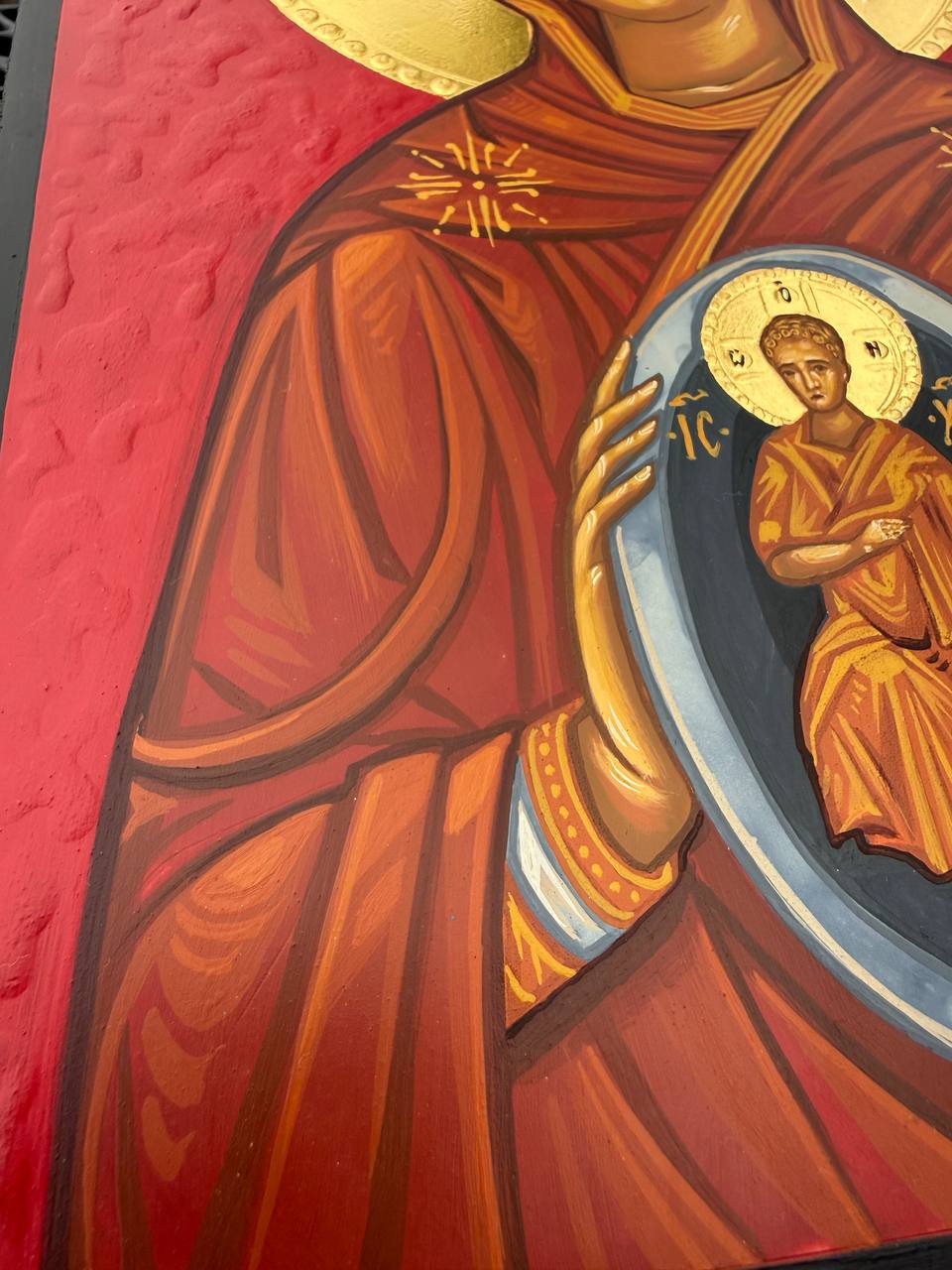 Hand-Painted Icon of Our Lady of the Sign (Theotokos Oranta) 22x30cm (9x12")