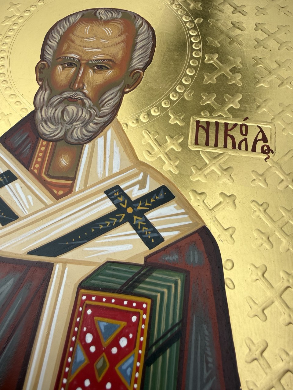 Hand-Painted Icon of Saint Nicholas 22x30cm (9x12")
