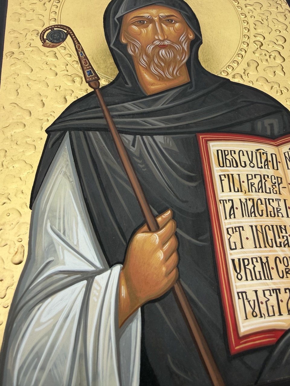Hand-Painted Icon of Saint Benedict of Nursia 22x30cm (9x12")