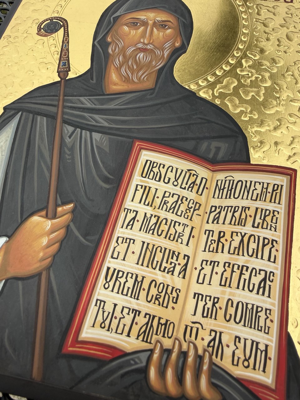 Hand-Painted Icon of Saint Benedict of Nursia 22x30cm (9x12")