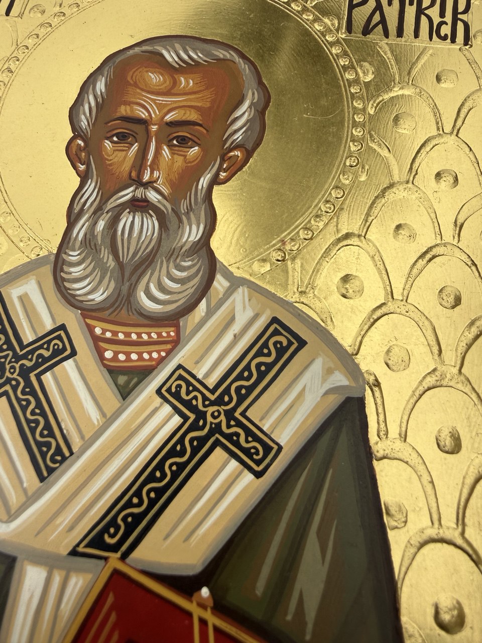 Hand-Painted Icon of Saint Patrick of Ireland 15x20cm (6x8")