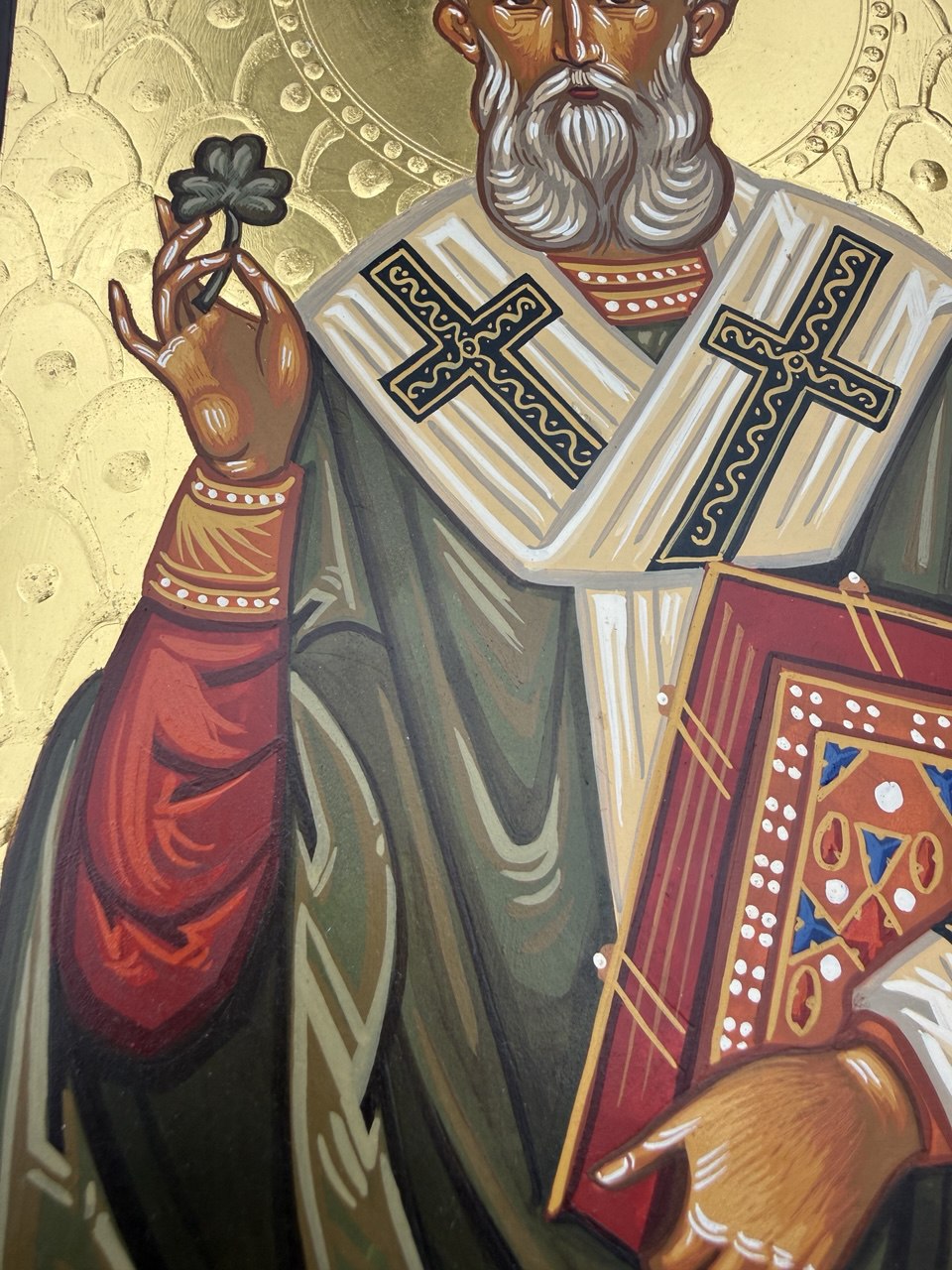 Hand-Painted Icon of Saint Patrick of Ireland 15x20cm (6x8")