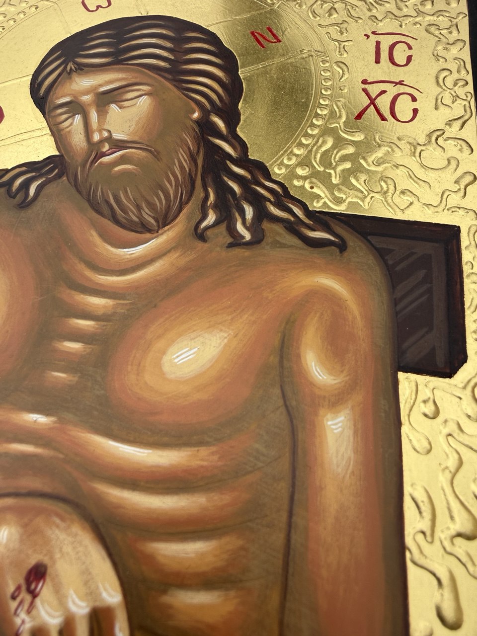 Hand-Painted Icon of “Weep Not for Me, O Mother” (Jesus Christ – Great Humiliation)