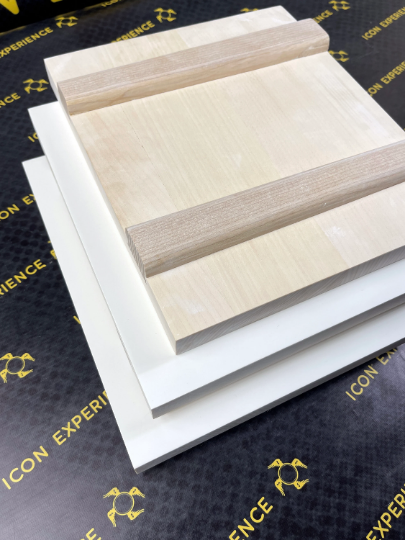 Paneles de iconos planos de yeso con tirantes de roble 25x30cm (10x12")