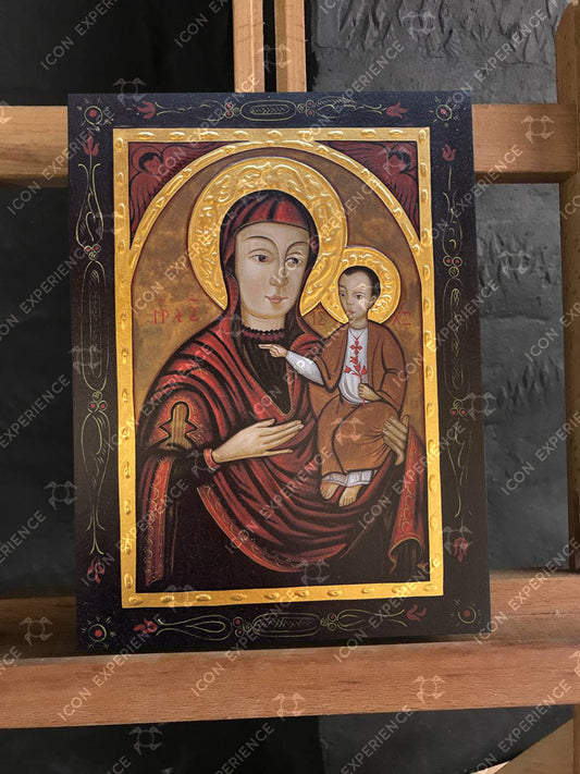 Holy icon of Theotokos of Máriapócs, Premium Replica with real gold