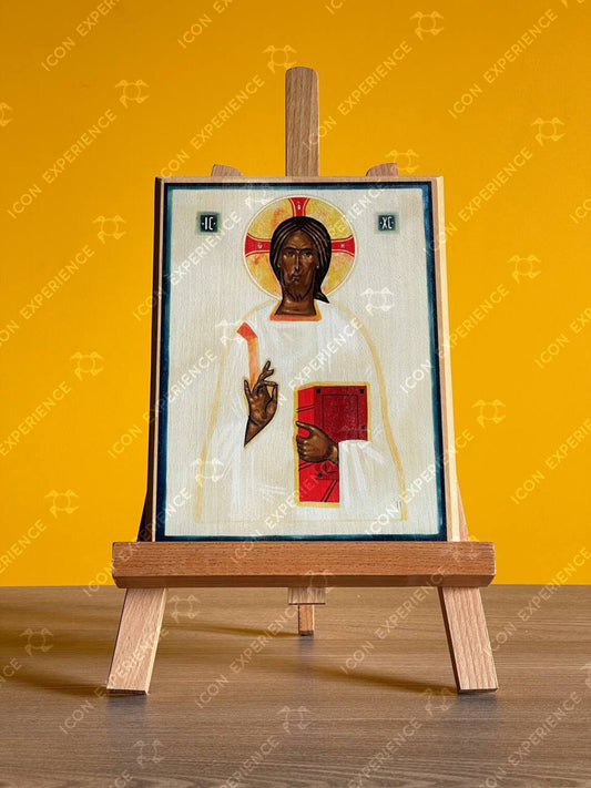 Jesus Christ Pantocrator, Printed icon on wood