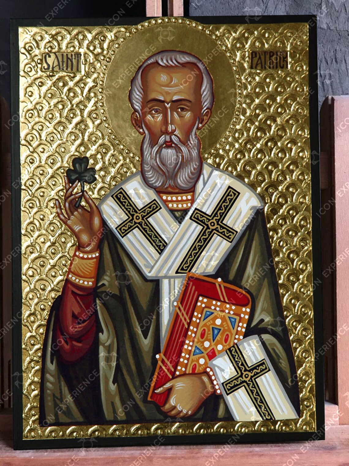 Saint Patrick, Handpainted icon