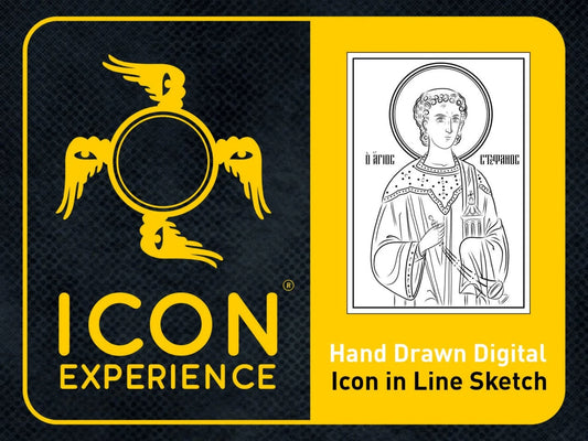 Boceto de arte lineal digital de San Esteban, el primer mártir