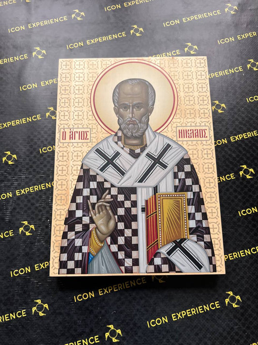Saint Nicholas, Printed icon on wood