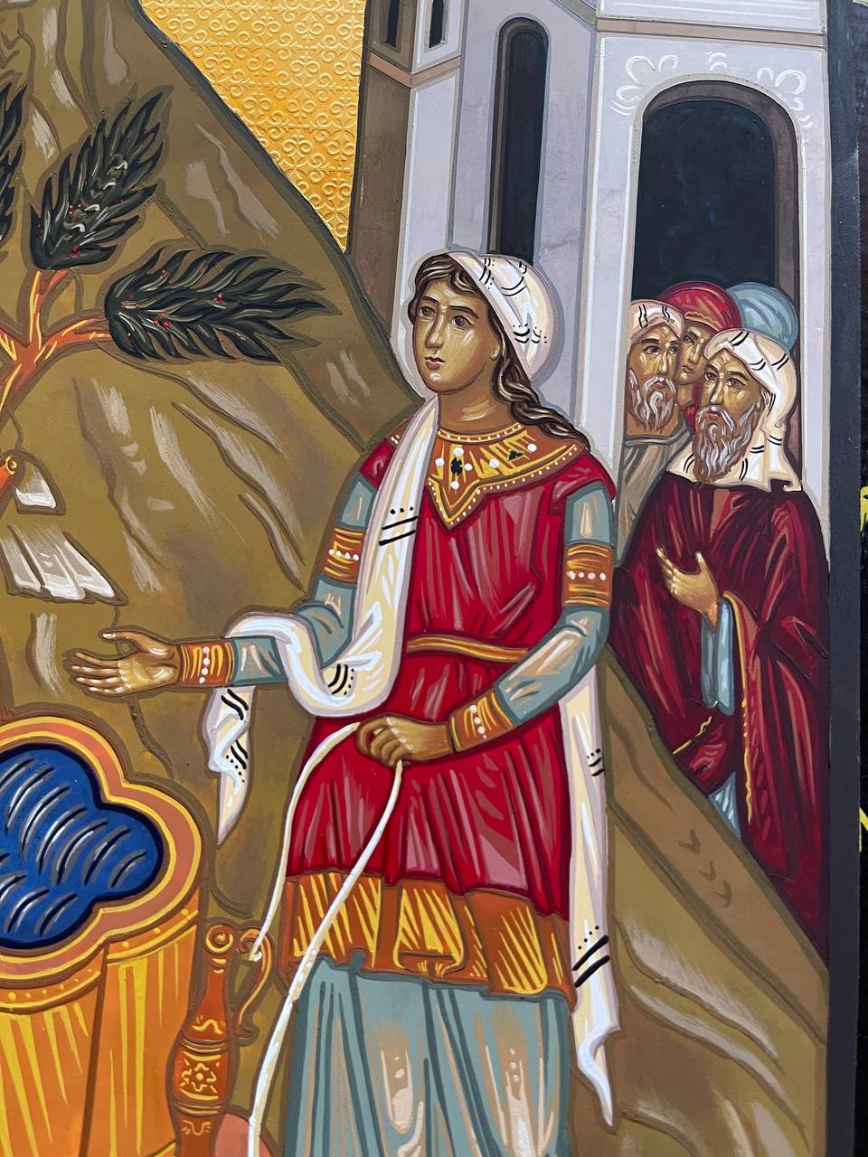 Jesús hablando con la mujer samaritana.
