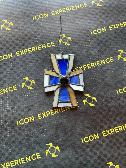 Small Handmade Stained Glass Cross Suncatcher