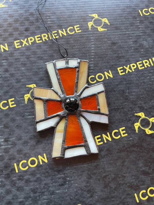 Small Handmade Stained Glass Cross Suncatcher