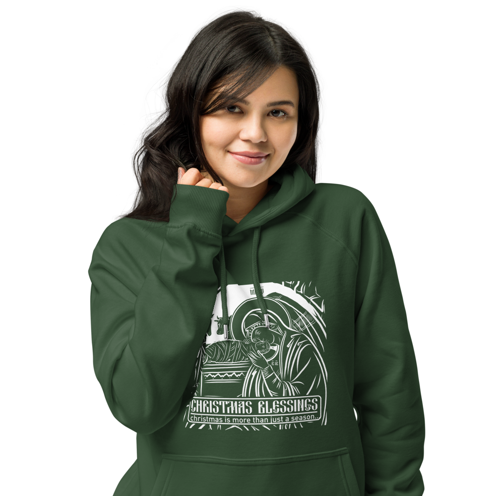 Christmas Blessings / Unisex eco raglan hoodie