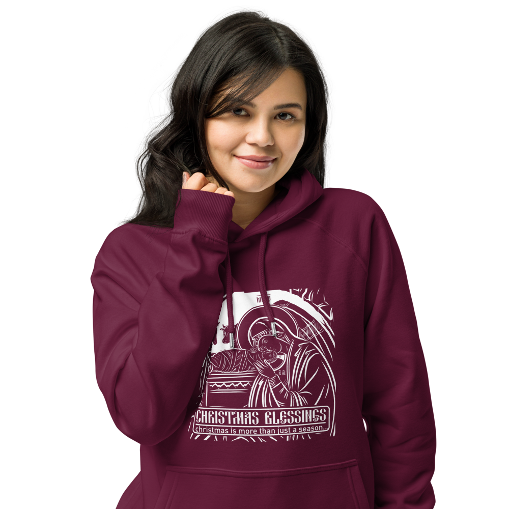 Christmas Blessings / Unisex eco raglan hoodie