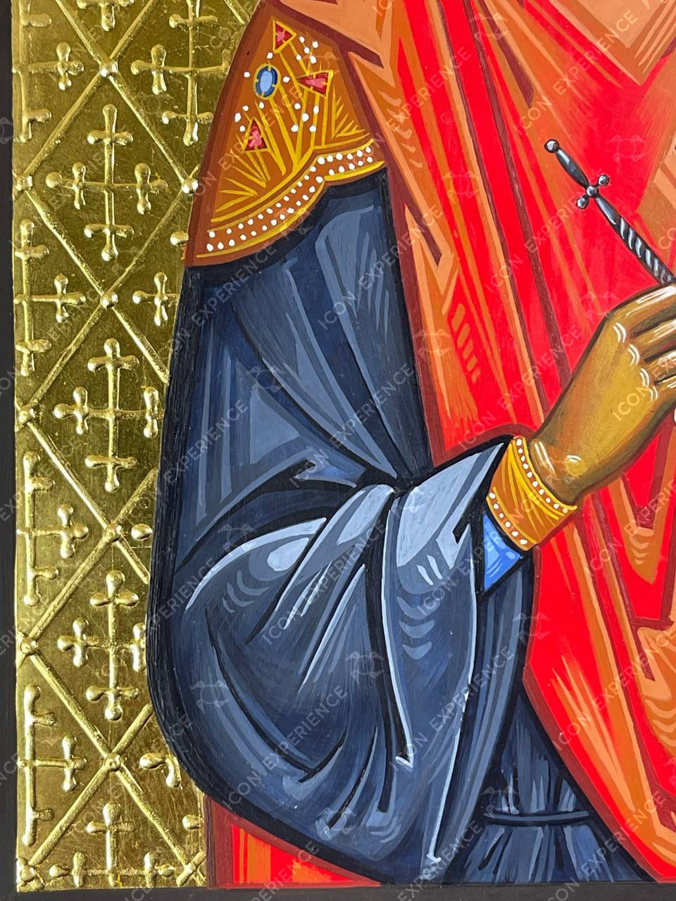 Saint Panteleimon The Great Martyr Handpainted Icon Greek Orthodox Byzantine Icon Wall Hanging Art Religious Handmade Sacral Decoration