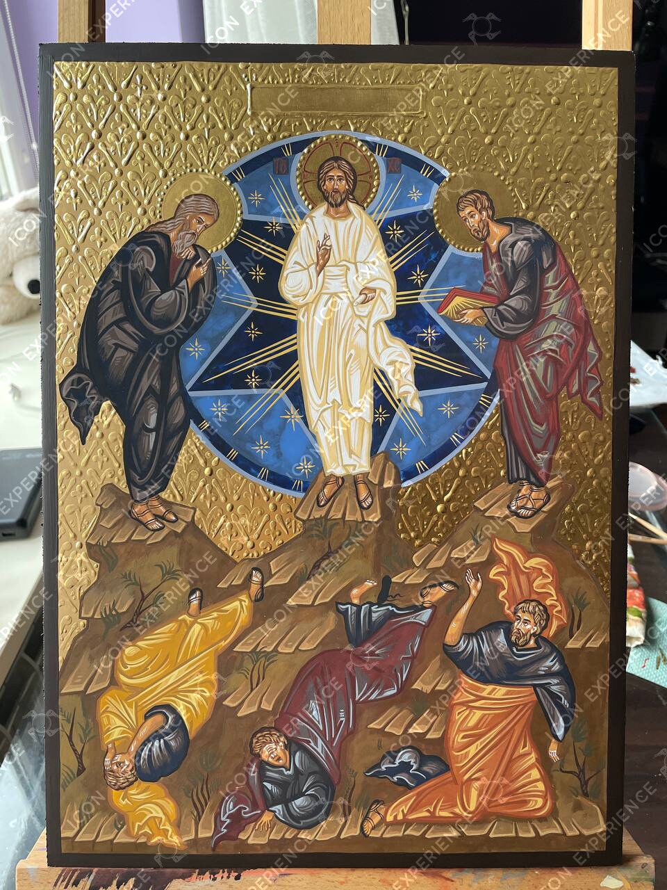 Handpainted icon of Transfiguration of Jesus Christ