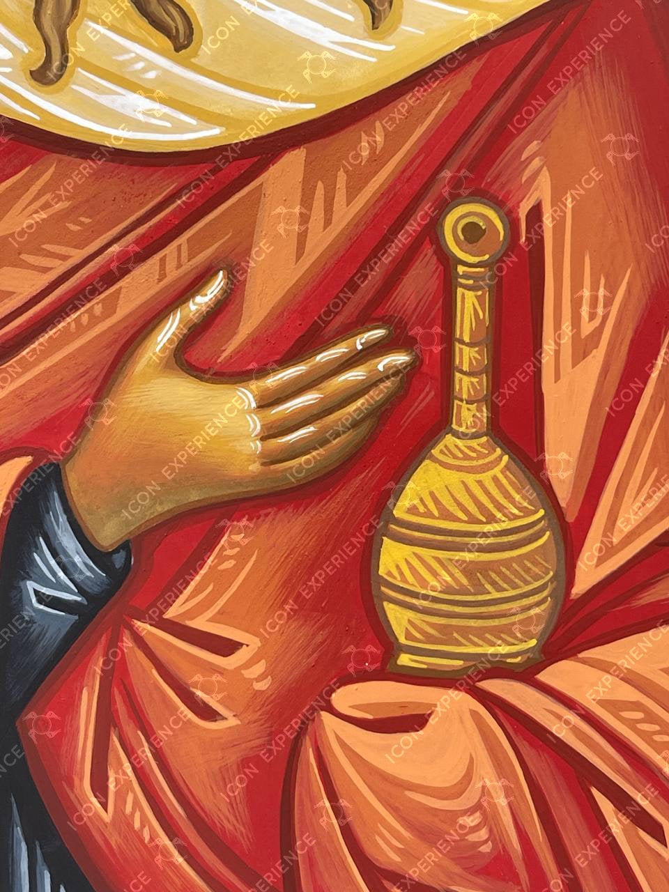 Saint Mary Magdalene Handpainted Icon Greek Orthodox Byzantine Iconography Christian Art Home Decoration Wooden Wall Hanging Deco