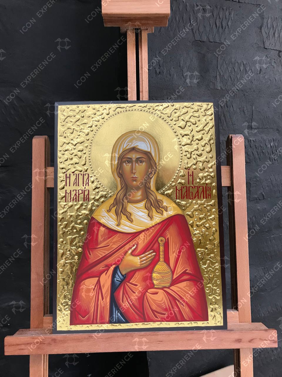 Saint Mary Magdalene Handpainted Icon Greek Orthodox Byzantine Iconography Christian Art Home Decoration Wooden Wall Hanging Deco