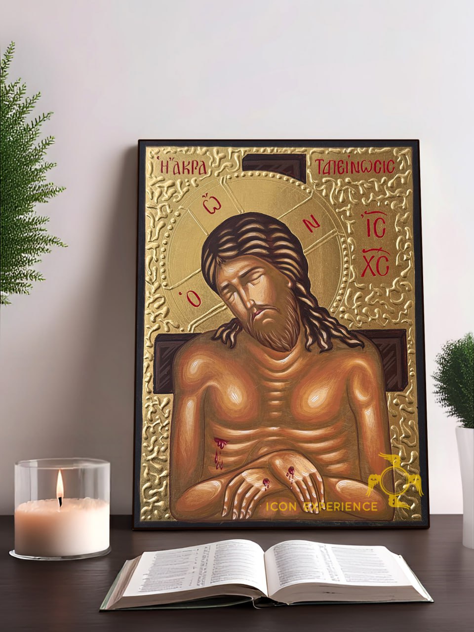 Hand-Painted Icon of “Weep Not for Me, O Mother” (Jesus Christ – Great Humiliation)