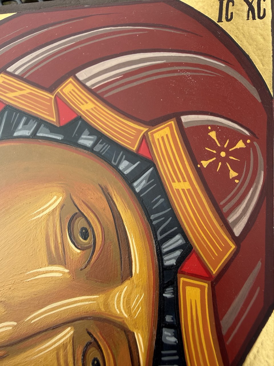 Hand-Painted Icon of Theotokos Eleusa (Mother of Tenderness) 15x20cm (6x8")