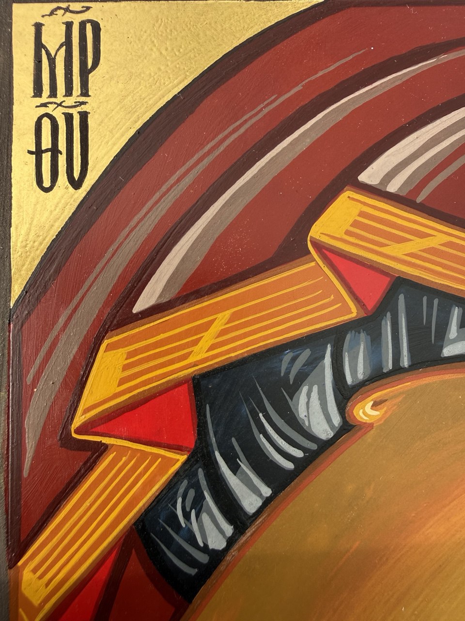 Hand-Painted Icon of Theotokos Eleusa (Mother of Tenderness) 15x20cm (6x8")