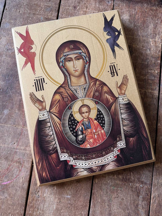 Our Lady of the Sign 20x28 Ready to ship!
