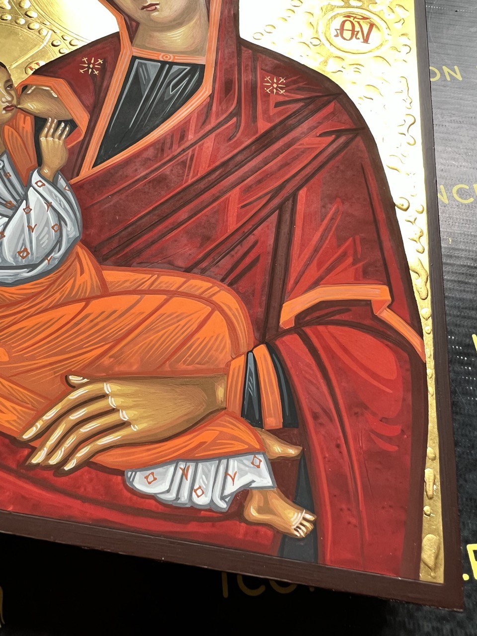Virgin Mary Galaktotrophousa, Nursing Madonna, Handpainted icon