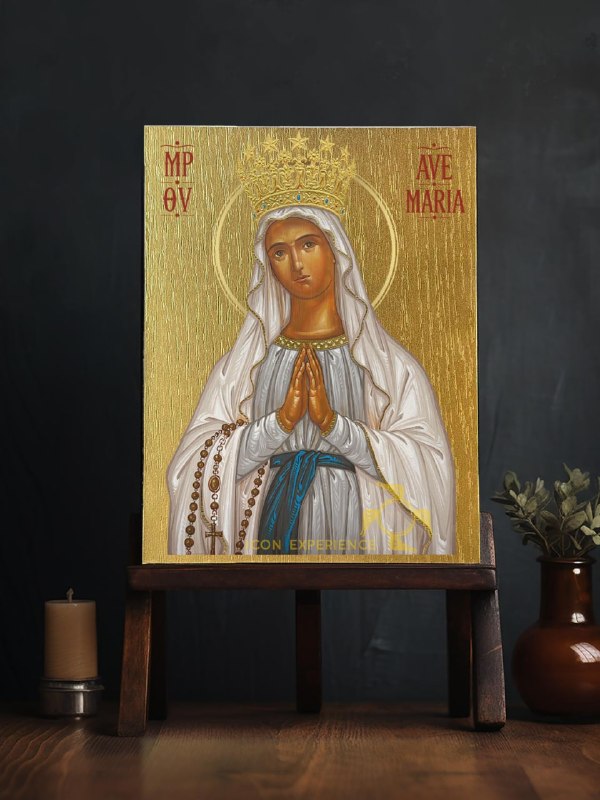 Our Lady of Lourdes  Byzantine Iconography Christian Art Gift