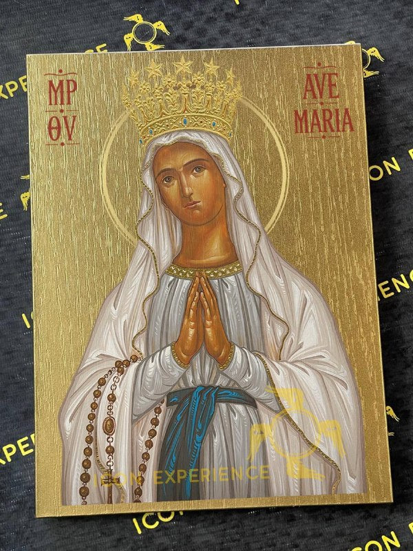 Our Lady of Lourdes  Byzantine Iconography Christian Art Gift